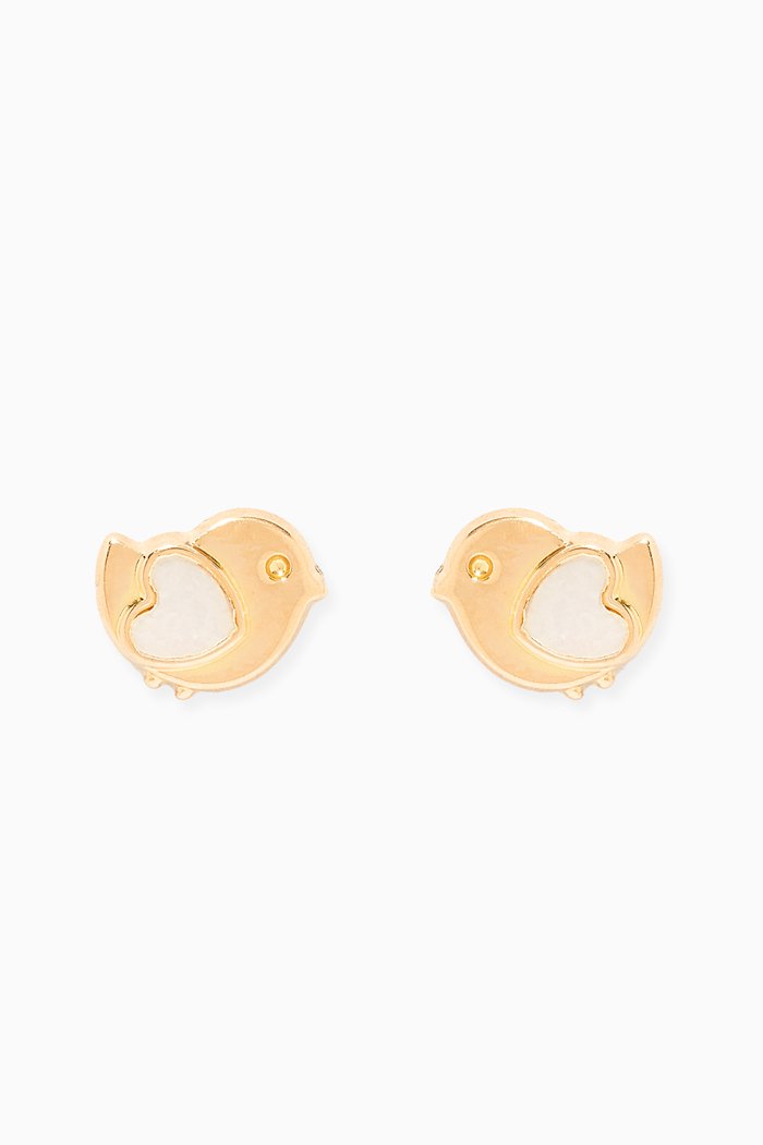 

Bird Heart Stud Earrings, Gold