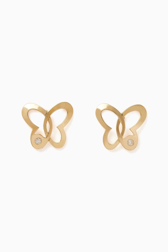

Butterfly Diamond Stud Earrings, Gold
