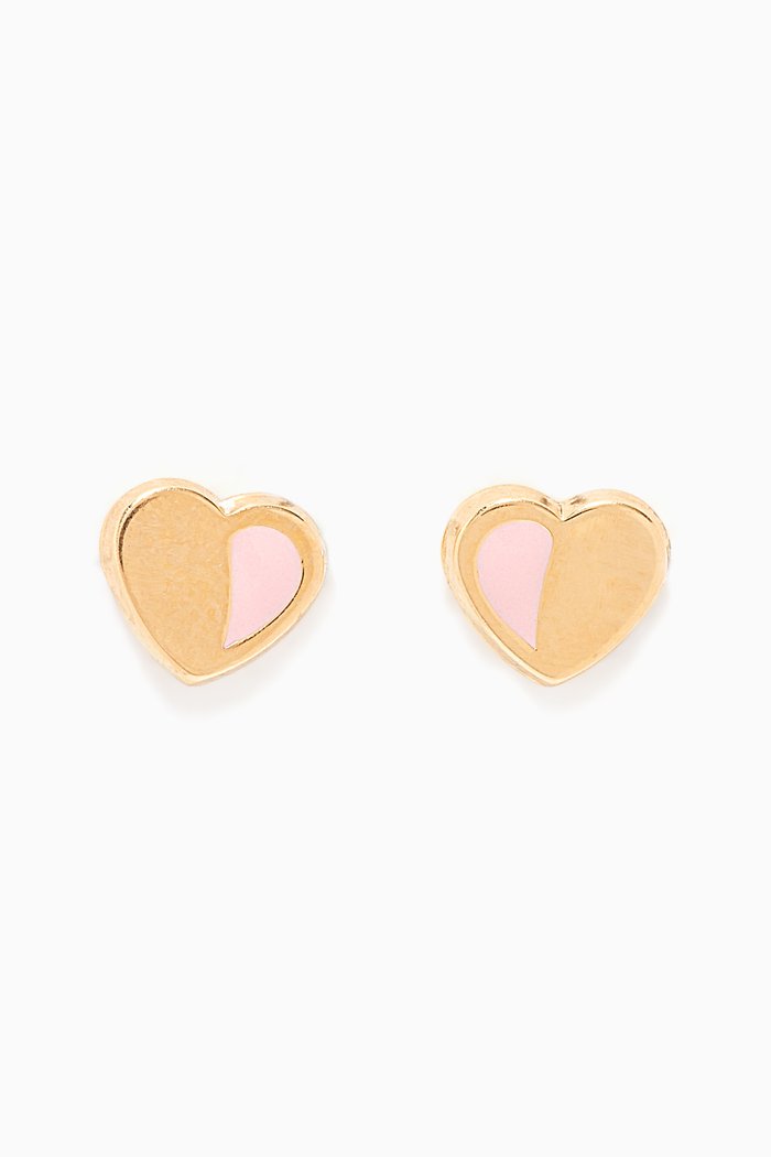 

Heart Stud Earrings, Gold