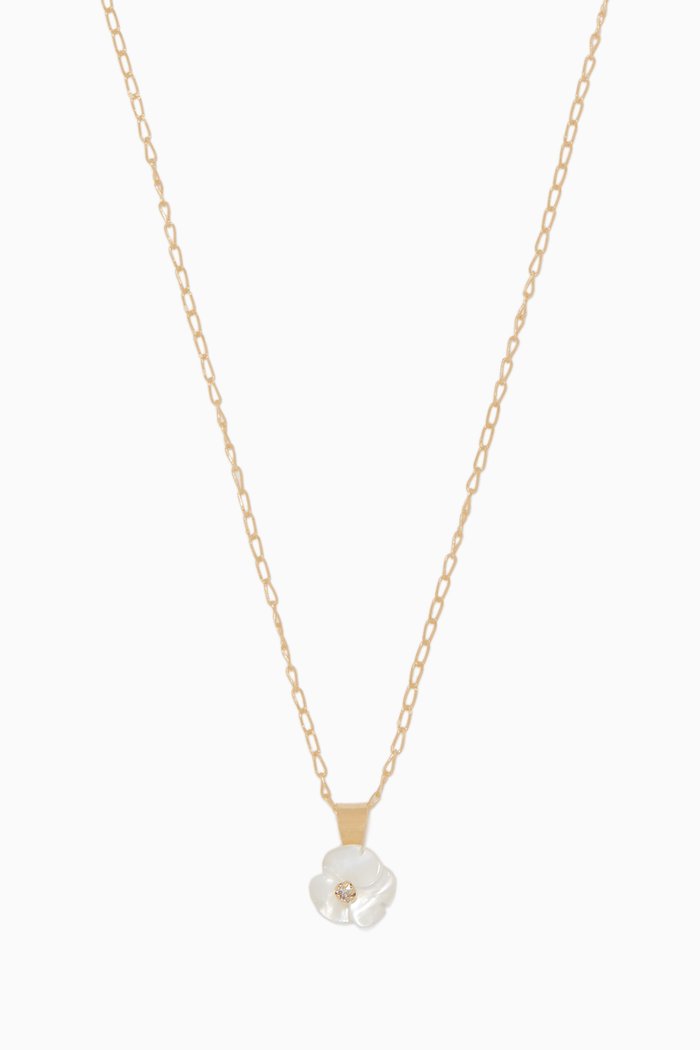 

Floral Diamond Pendant Necklace, Gold