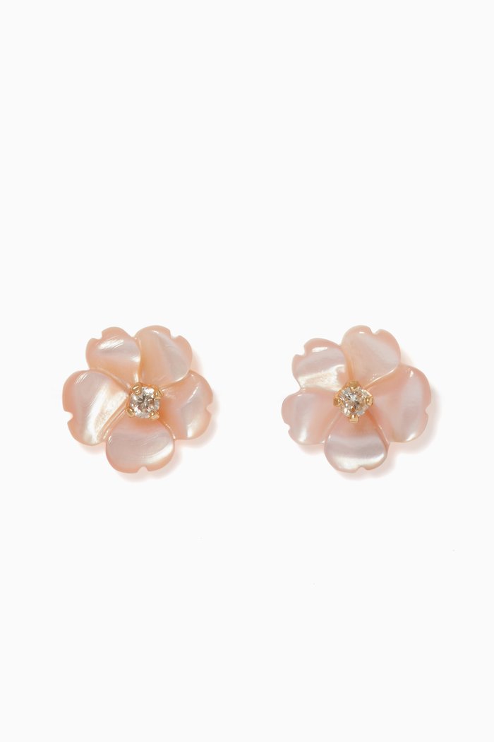 

Floral Diamond Stud Earrings, Gold