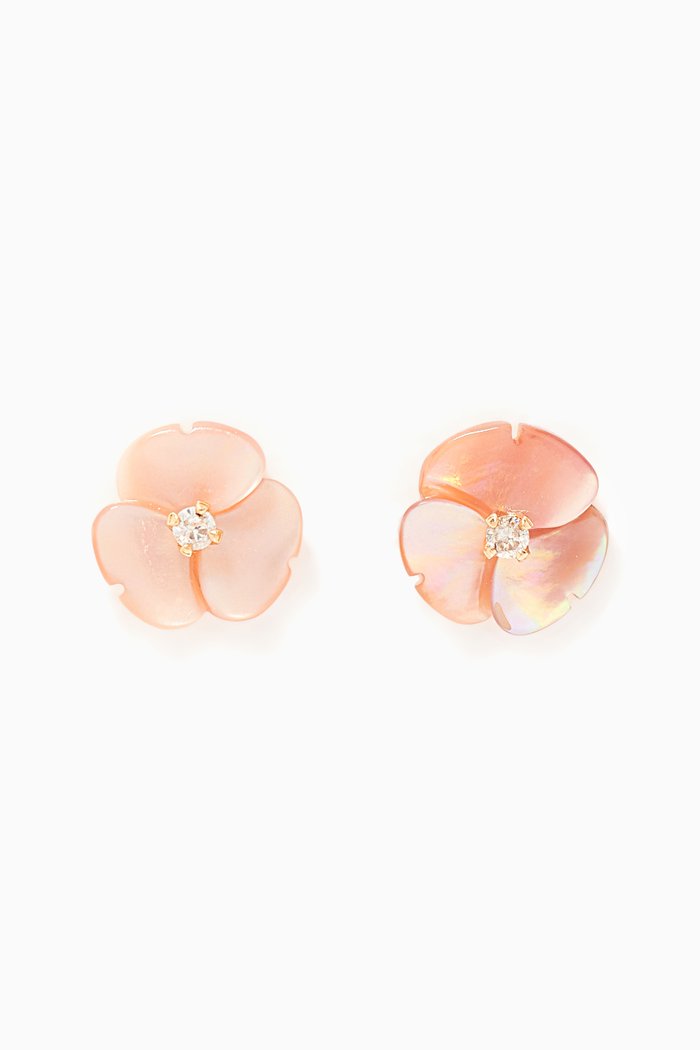 

Floral Diamond Stud Earrings, Gold