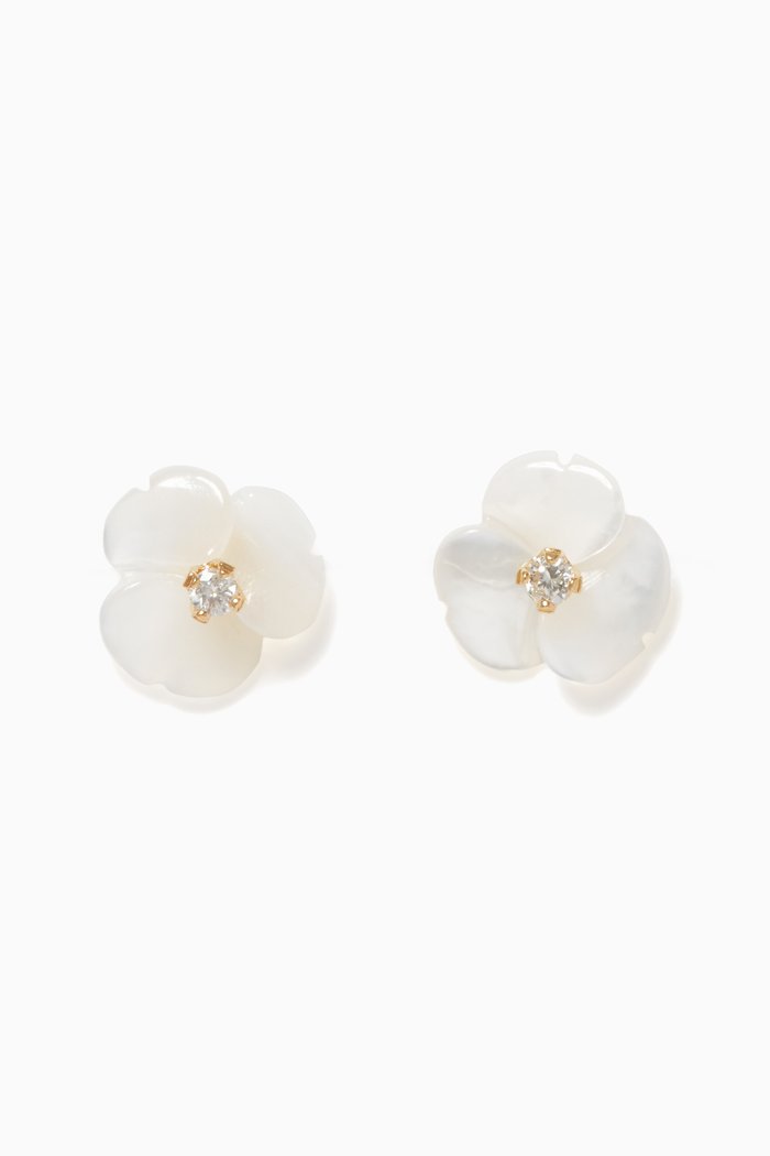 

Floral Diamond Stud Earrings, Gold