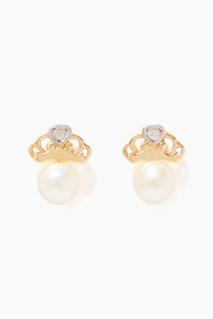 

My Princess Pearl Diamond Earrings, Gold