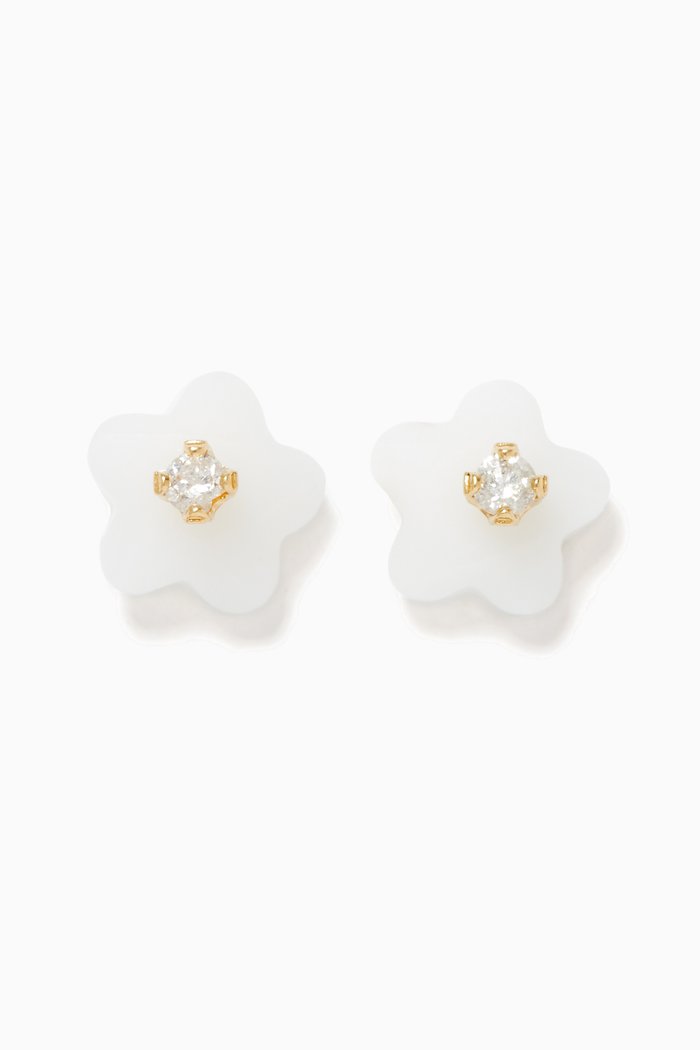 

Floral Diamond Stud Earrings, Gold
