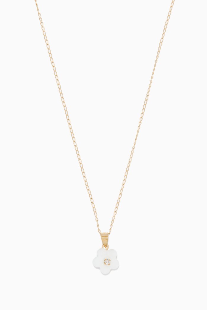 

Floral Diamond Pendant Necklace, Gold