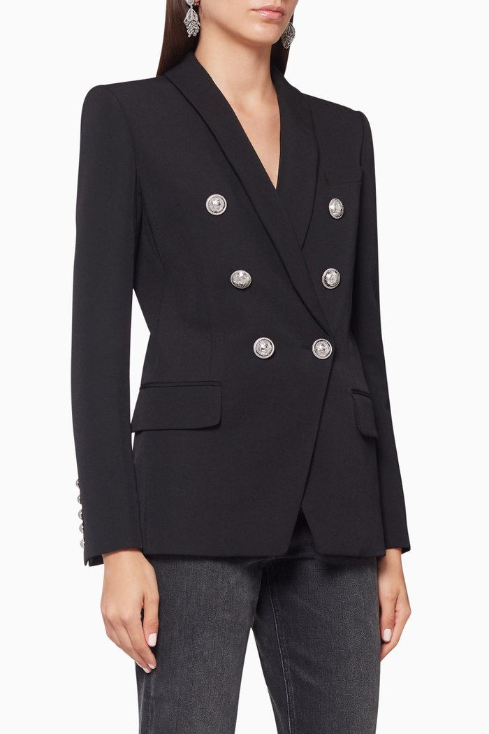 

Oversized Double-Breasted Blazer, Black