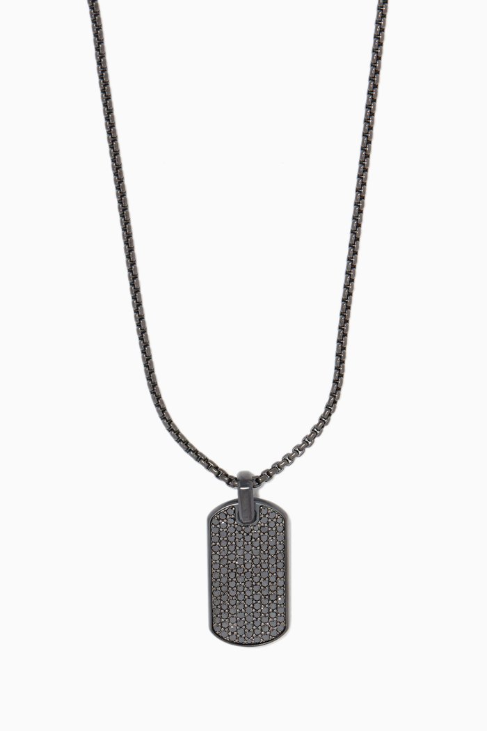 

Streamline Tag Necklace, Black