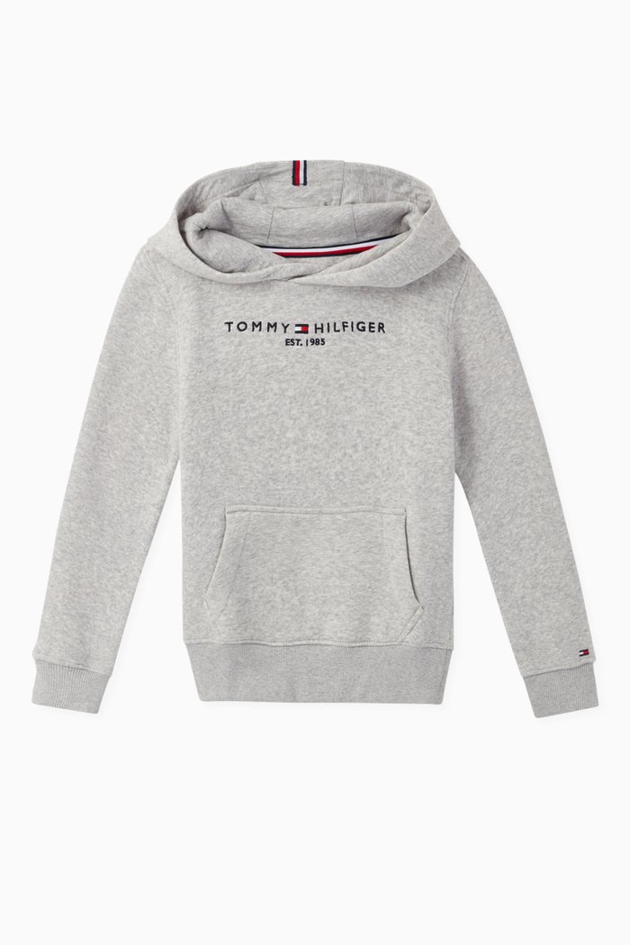 

Essential Hooded Cotton Sweatshirt, Grey