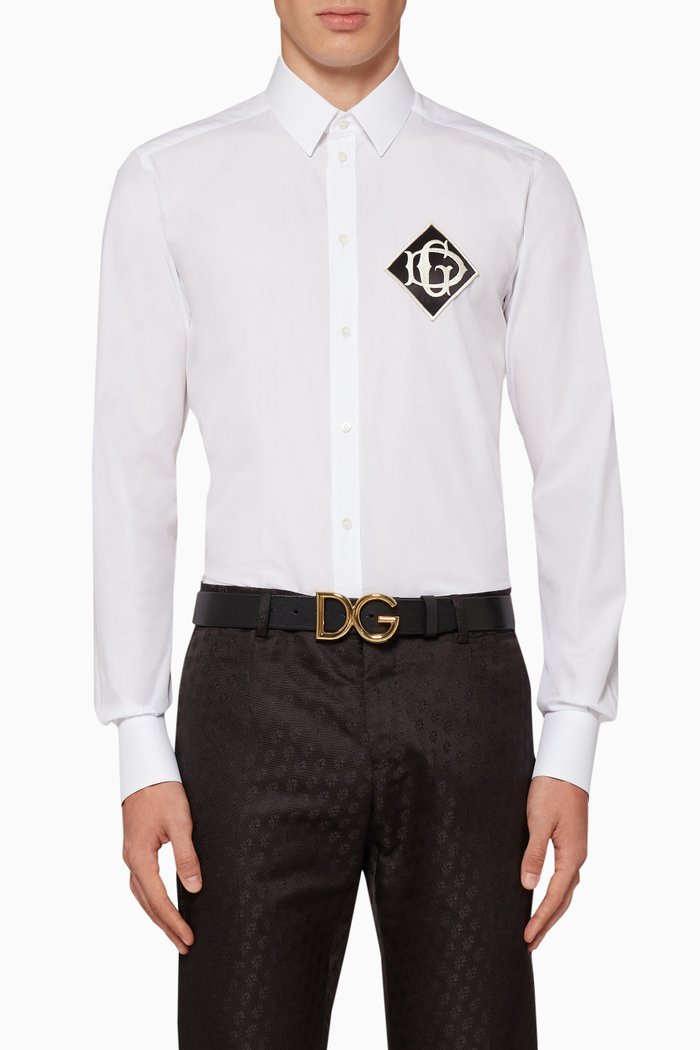 

DG Logo Patch Long Sleeve Shirt, White