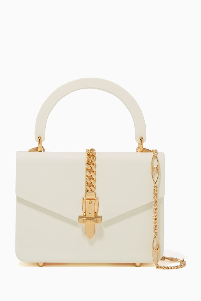 

Sylvie 1969 Plexiglas Top Handle Bag, White