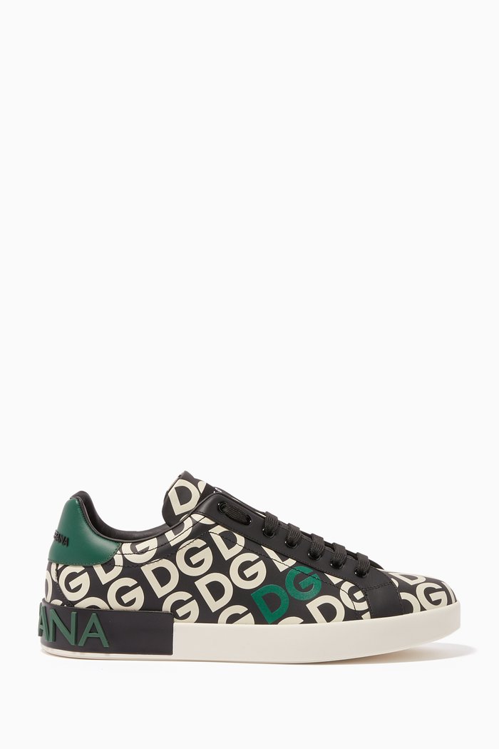 

Portofino DG Leather Sneakers, Black