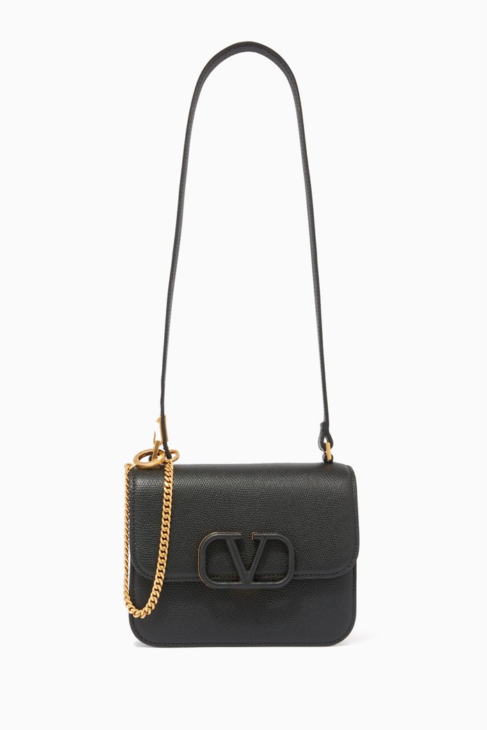 

Valentino Garavani VSLING Small Leather Shoulder Bag, Black