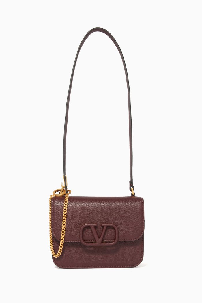 Valentino Garavani VSLING Small Leather Shoulder Bag, Burgundy