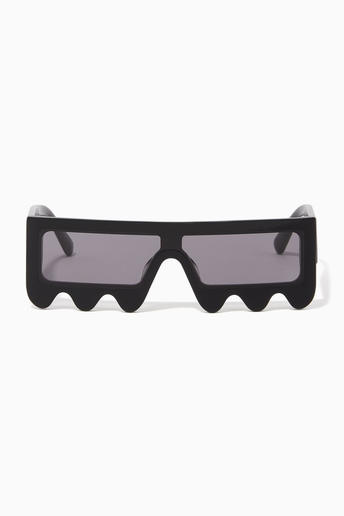 

Wave Edge Acetate Sunglasses, Black