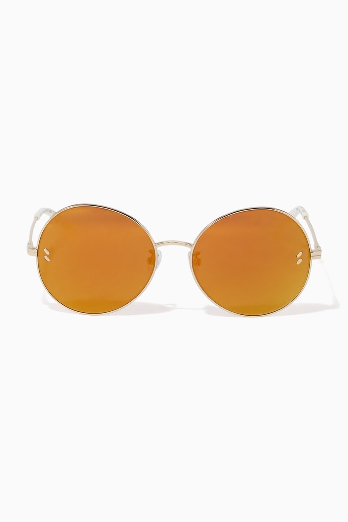 

Round Mirror Sunglasses, Gold