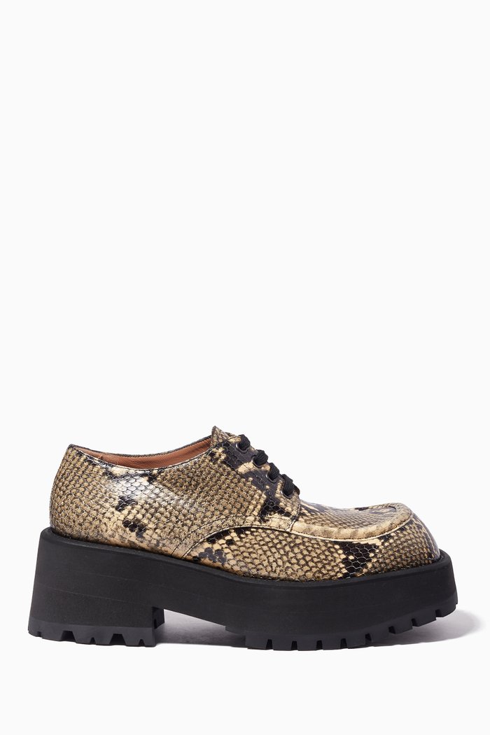 

Python-Effect Leather Chunky Brogues, Neutral