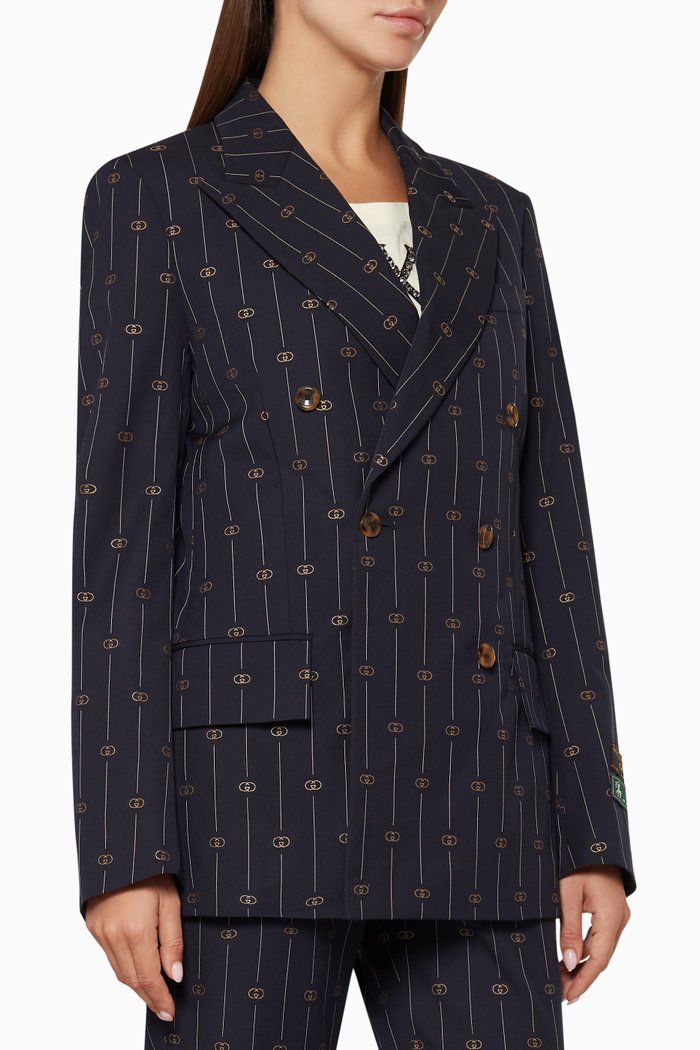 

GG Tailored Double-Breasted Jacket, Blue
