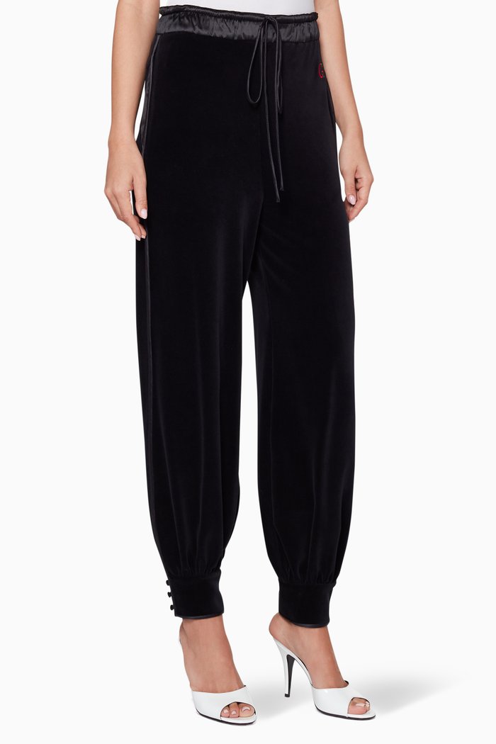 

Chenille Jogging Pants, Black
