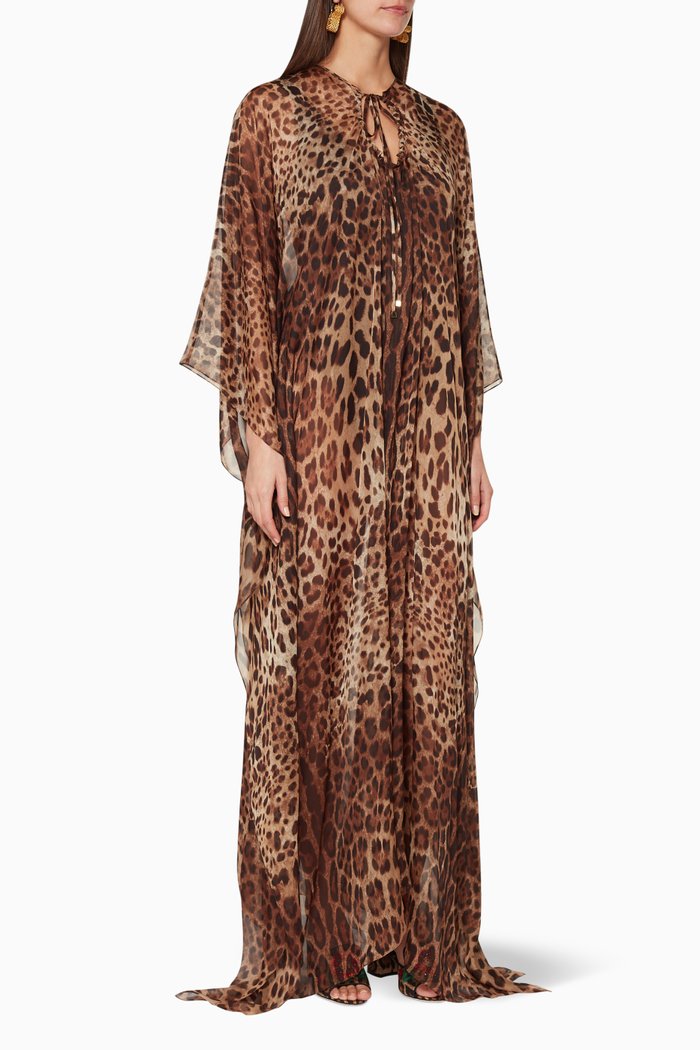 

Leopard-Print Organza Kaftan, Multicolour