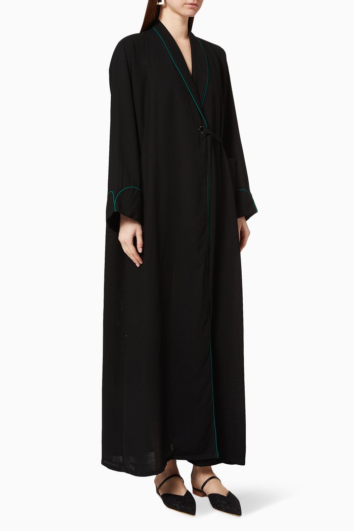 Kimono-Style Abaya With Sheila, Black