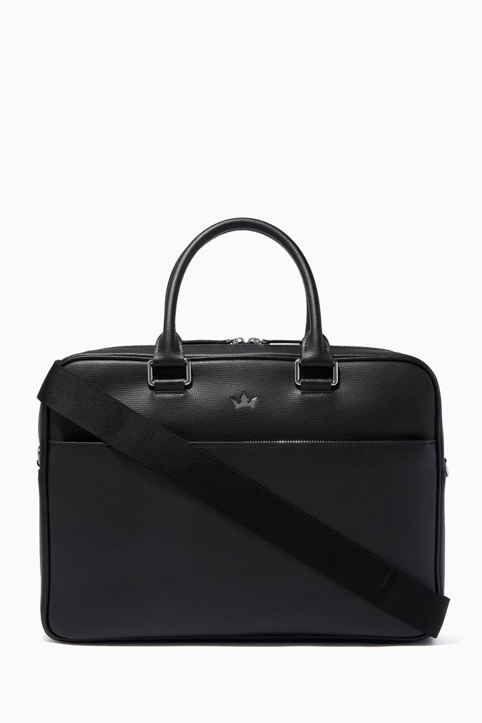 

Award Medium Leather Briefcase, Black