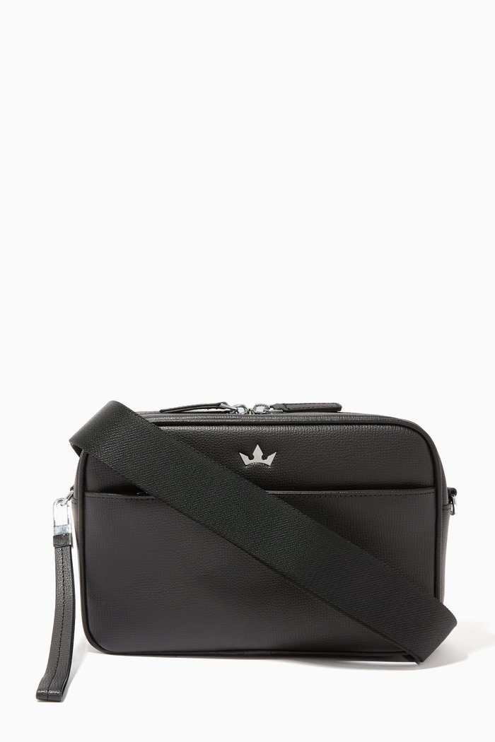 

Award Small 4-In-1 Leather Messenger Bag, Black