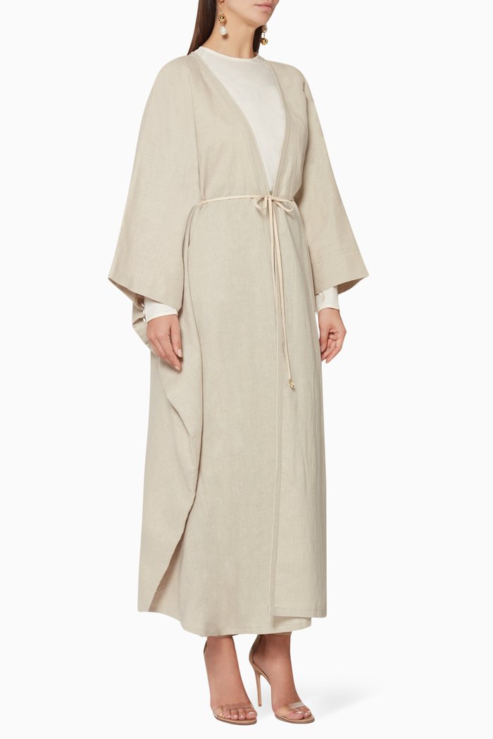 Hybrid Linen Abaya, Neutral