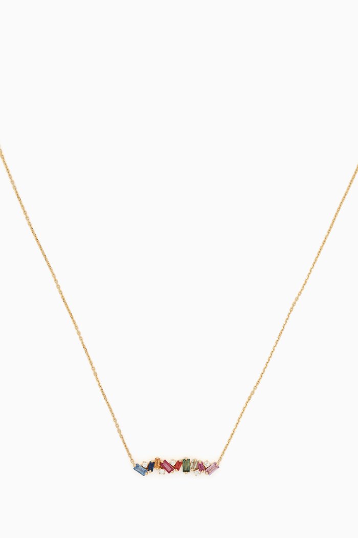 

Fireworks Rainbow Bar Necklace, Yellow
