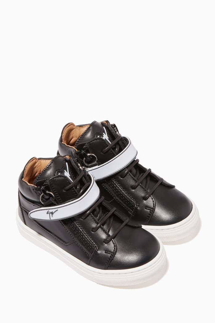 

Kriss Leather High-Top Sneakers, Black