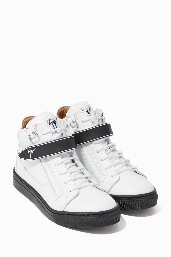 

Kriss Leather High-Top Sneakers, White