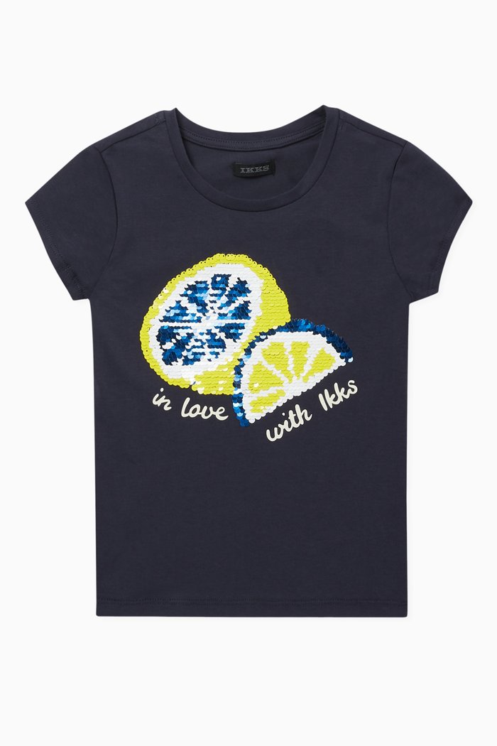 

Sequin Embellished T-Shirt, Blue