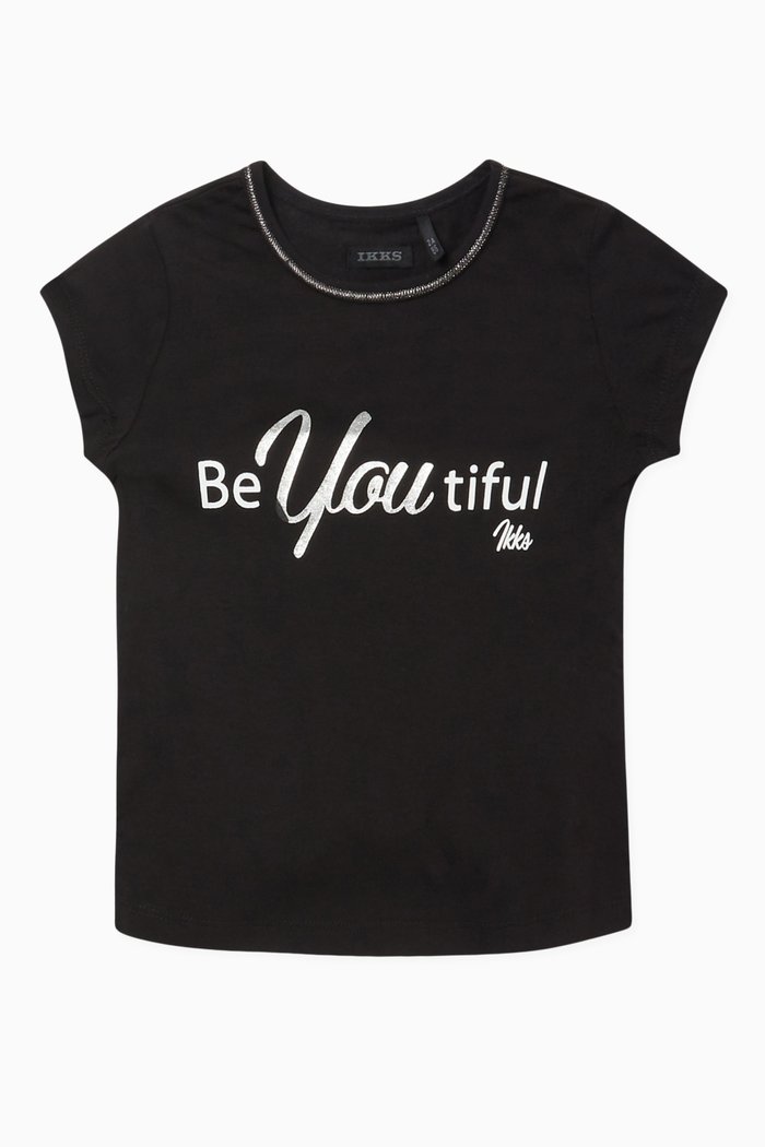 

Printed Cotton T-Shirt, Black