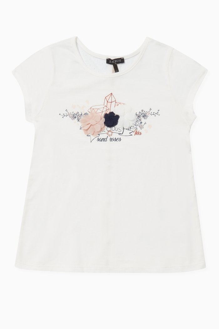 

Applique Detail Print T-Shirt, White