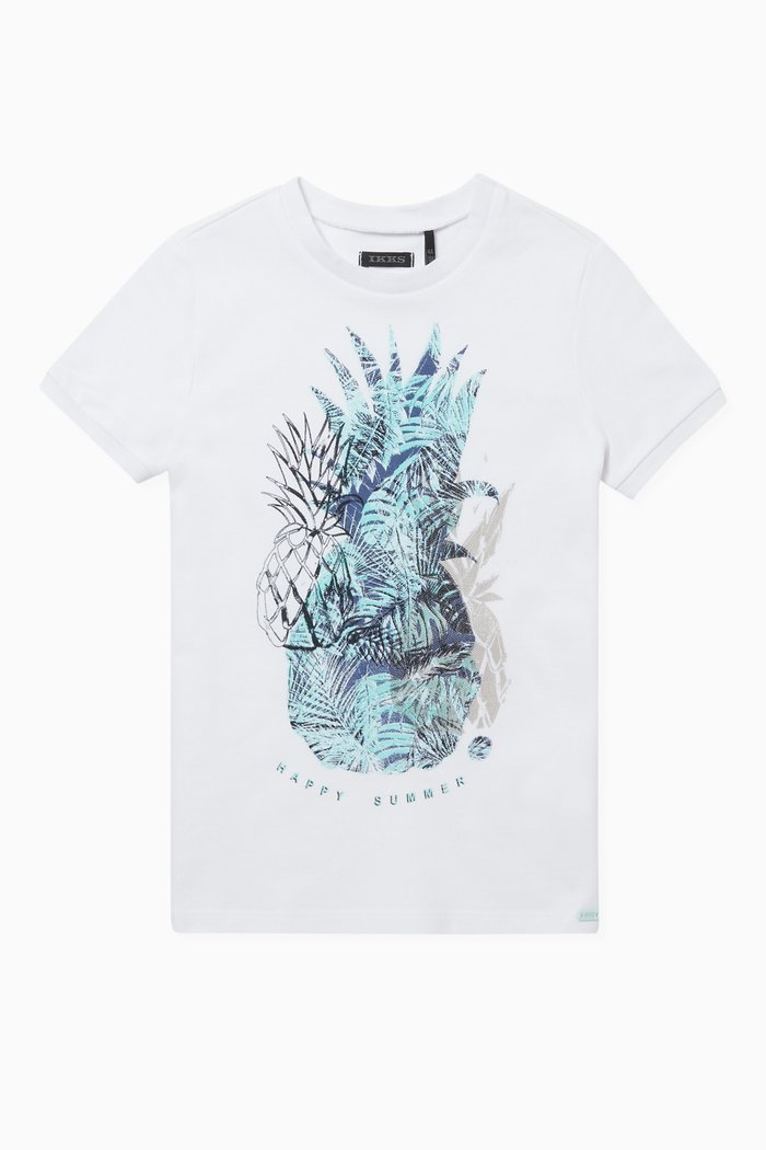 

All-Over Printed Pocket Crewneck T-Shirt, White