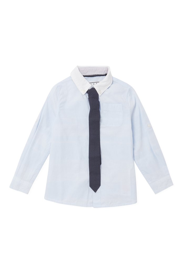

Button-Down Shirt + Tie Set, Blue