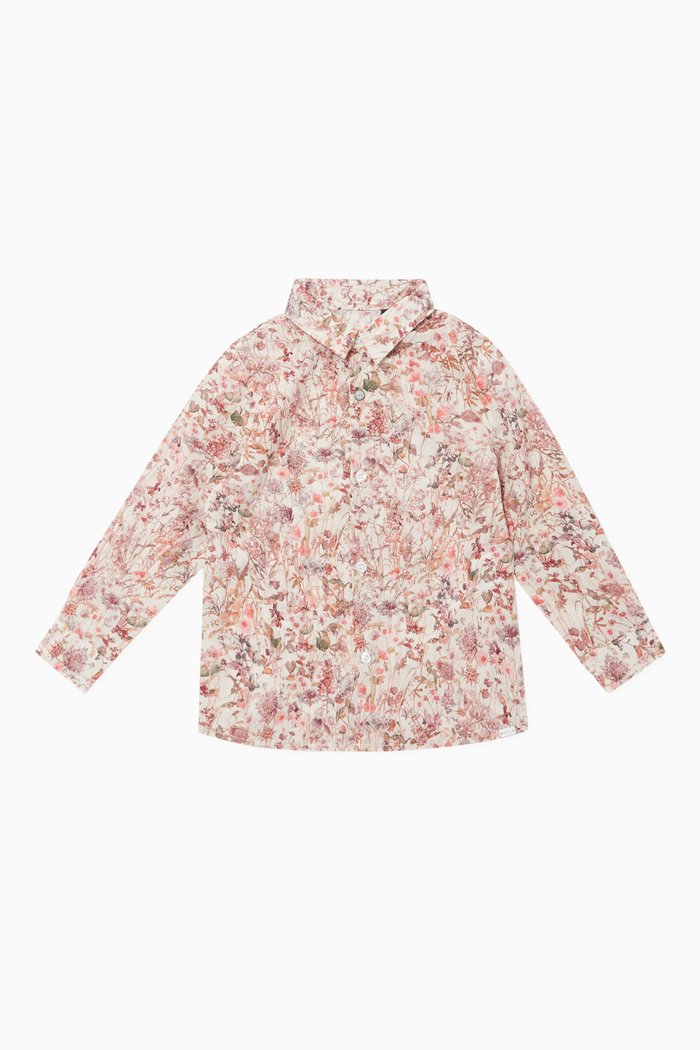 

Floral Print Long Sleeve Shirt, Pink