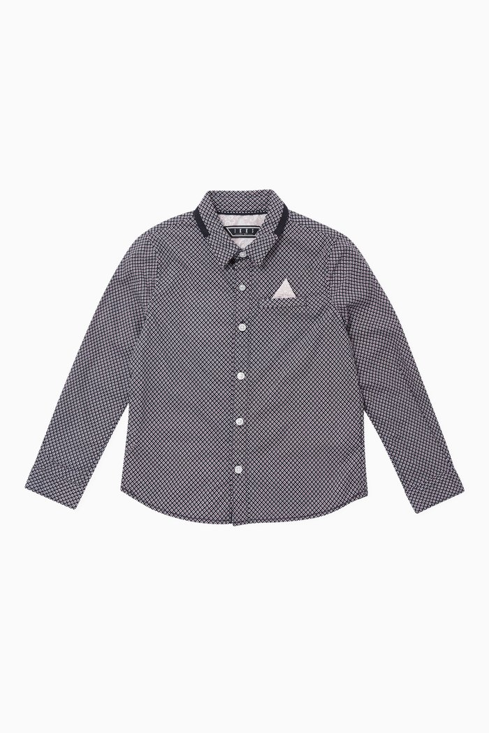 

Pocket-Square Printed Shirt, Blue