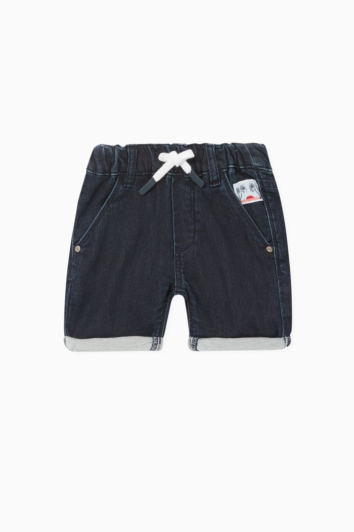 

Text Print Bermuda Shorts, Blue