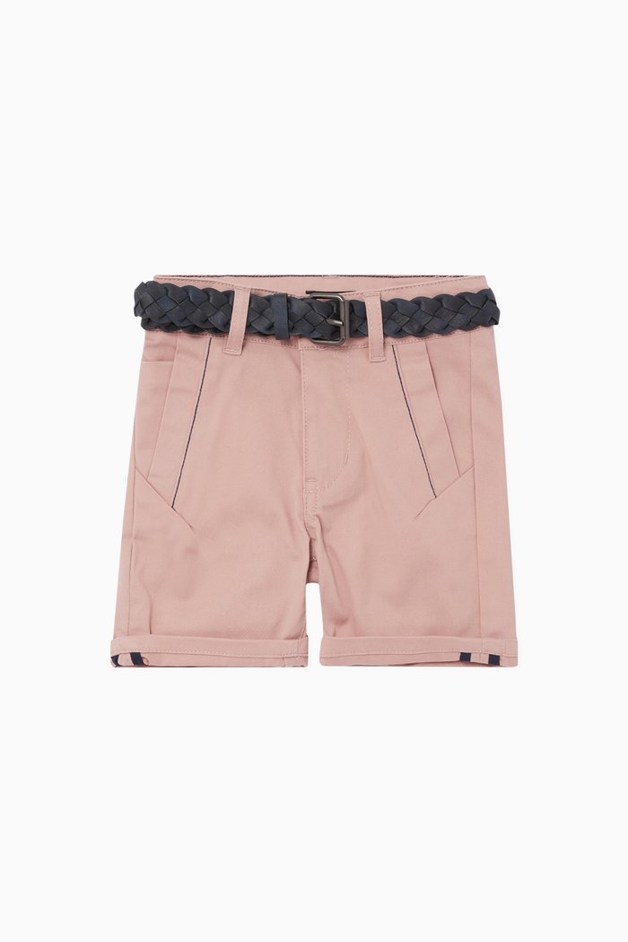 

Contrast Stitch Bermuda Shorts, Pink