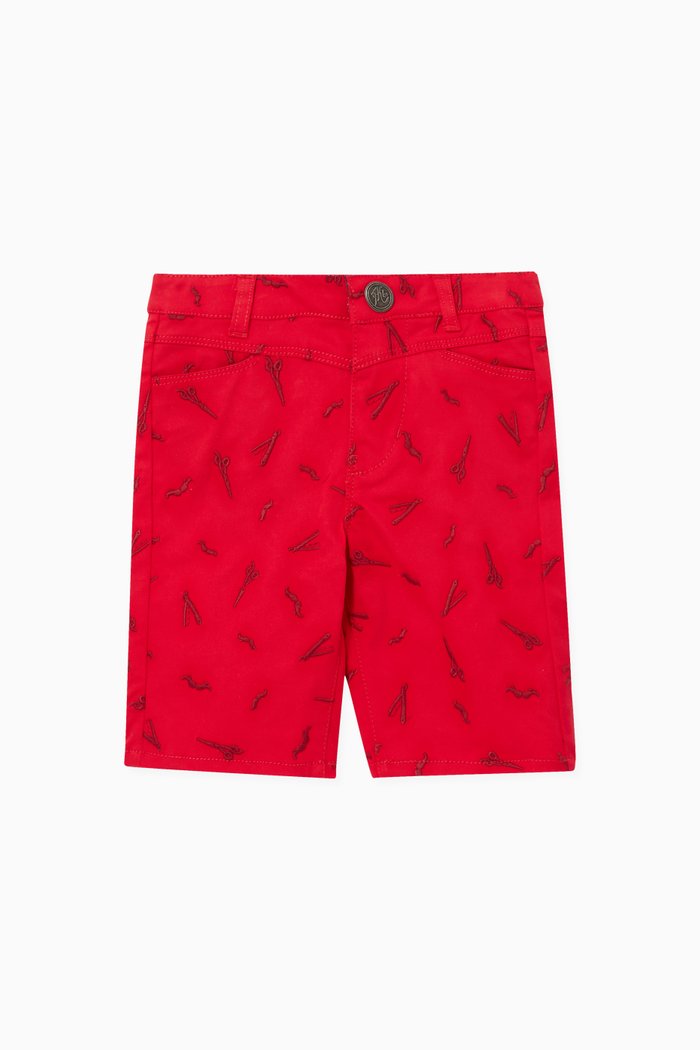 

Embroidered Berumda Shorts, Red
