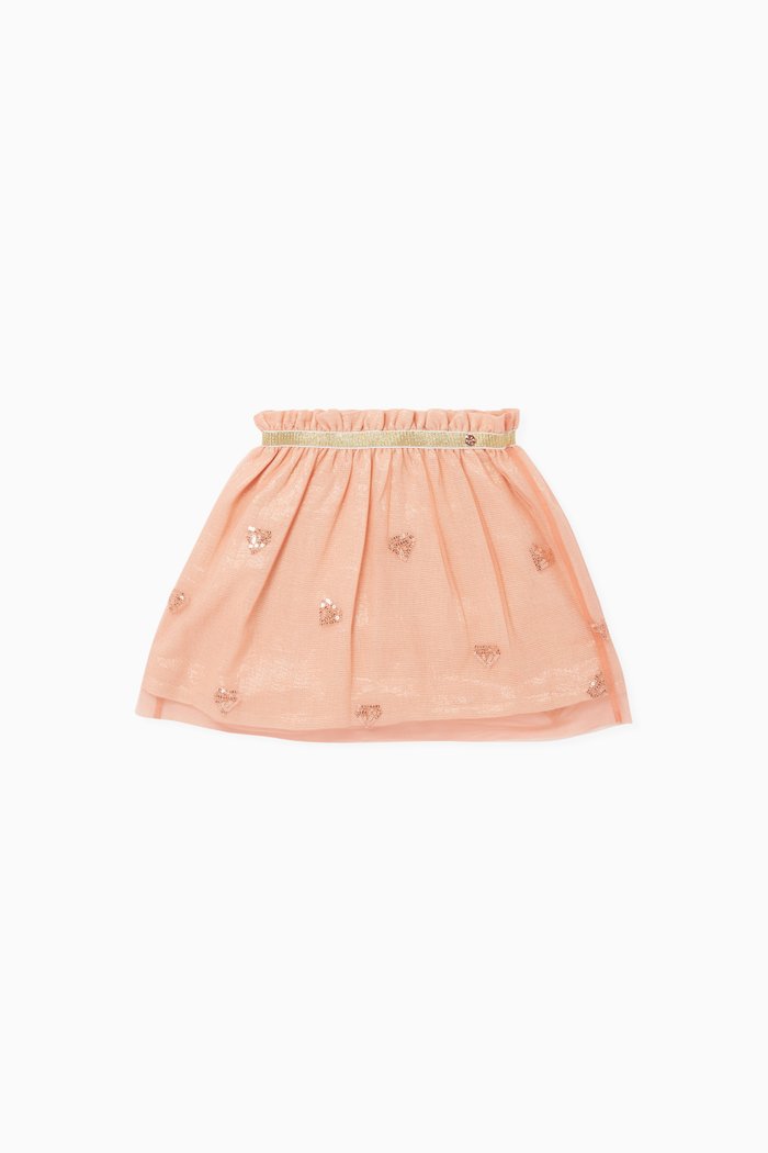 

Button-Detail Metallic Skirt