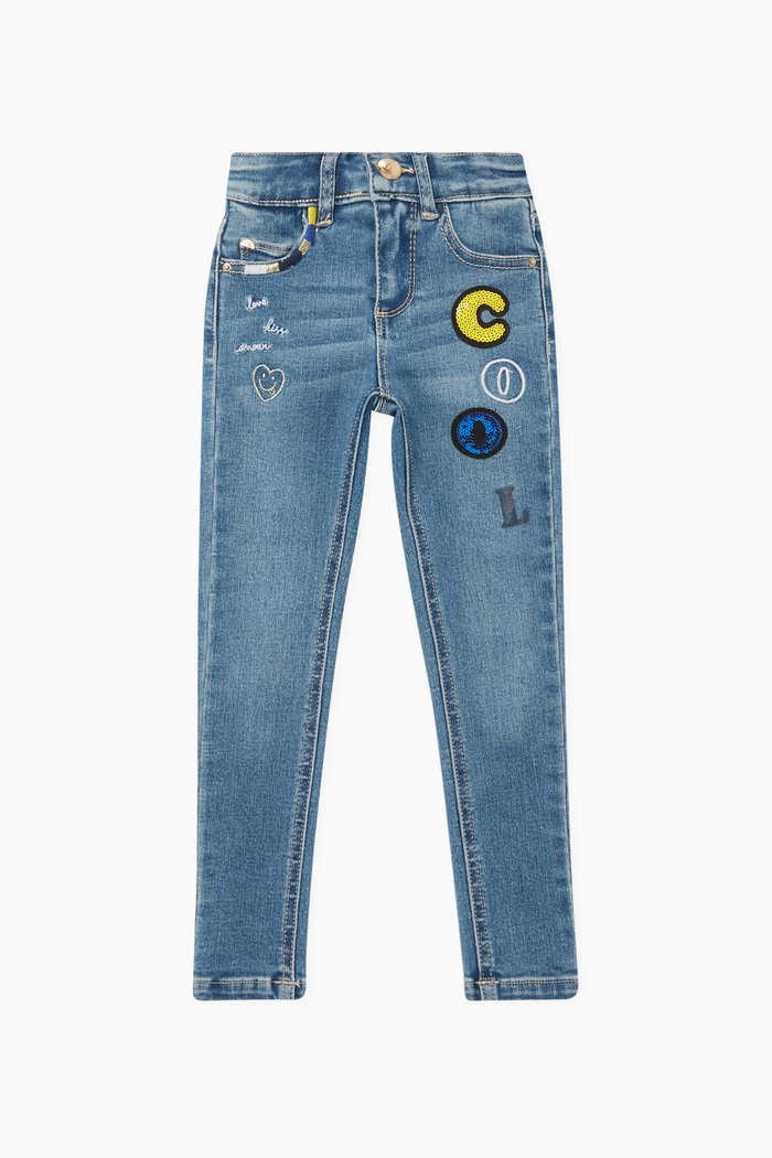 

Embroidered Jeans, Red
