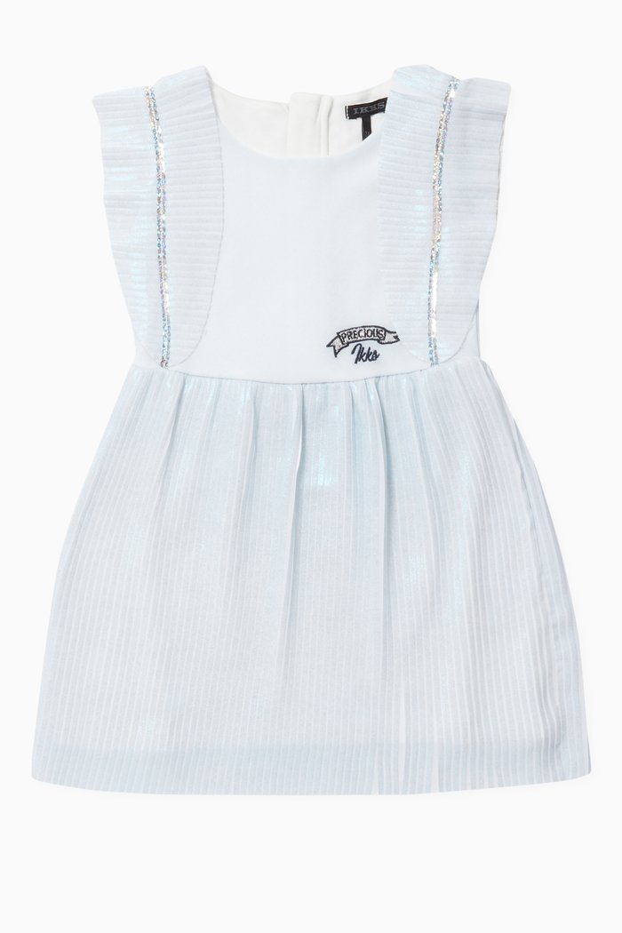 

Ruffle-Overlay Sequin-Embellished Dress, Brown
