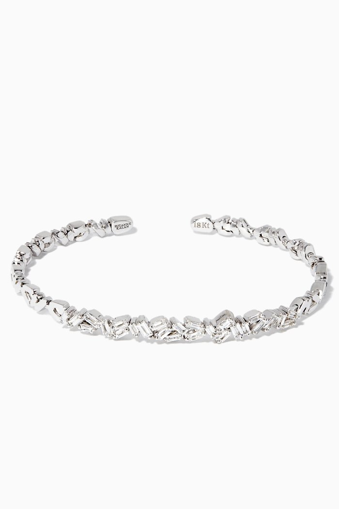 

Fireworks Zigzag Diamond Bangle, Silver
