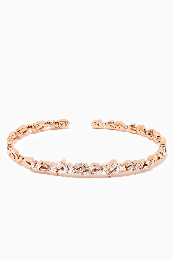 

Fireworks Zigzag Diamond Bangle, Rose gold