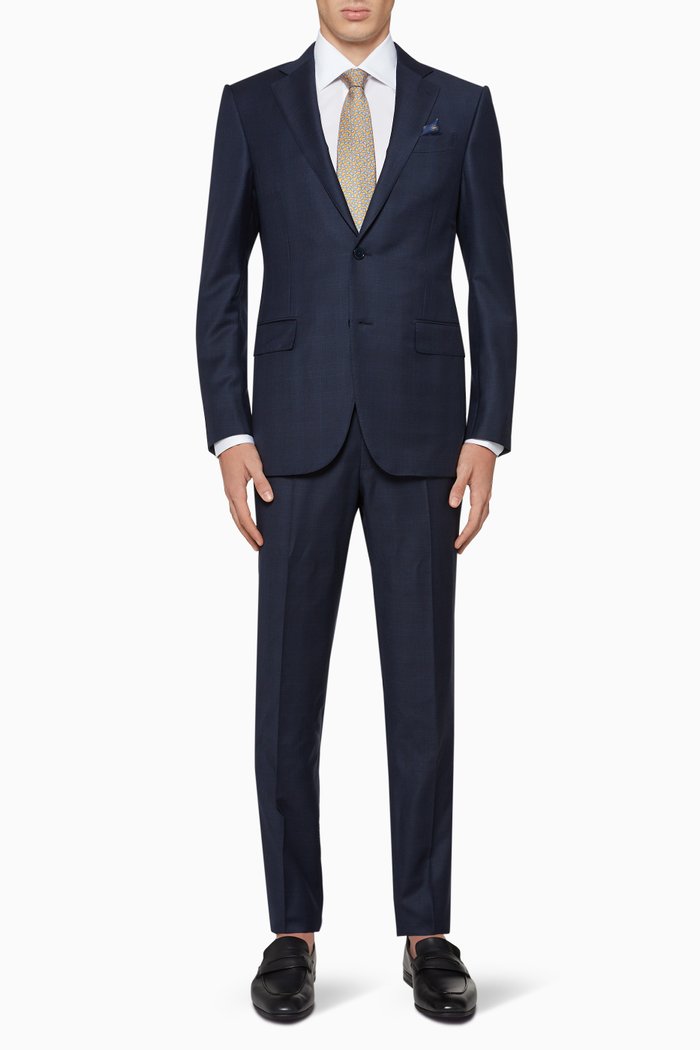 

Slim-Fit Wool Suit, Blue