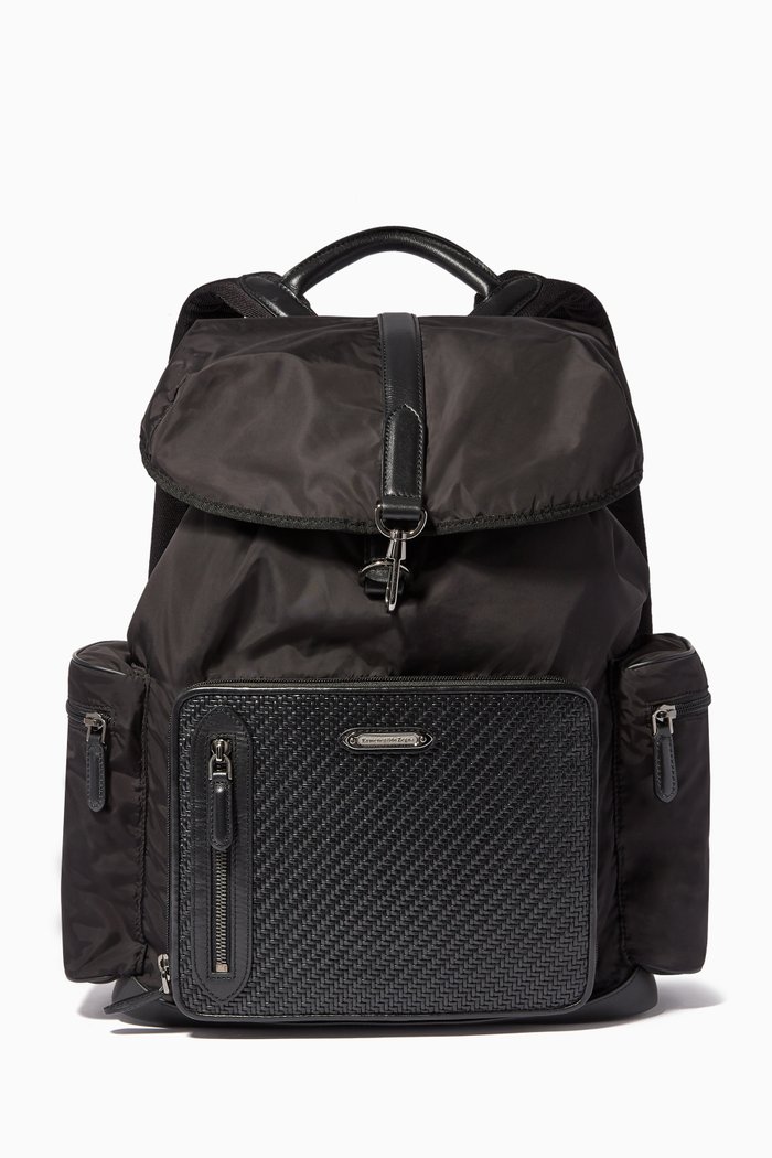 

Pelletessuta Nylon Backpack, Black