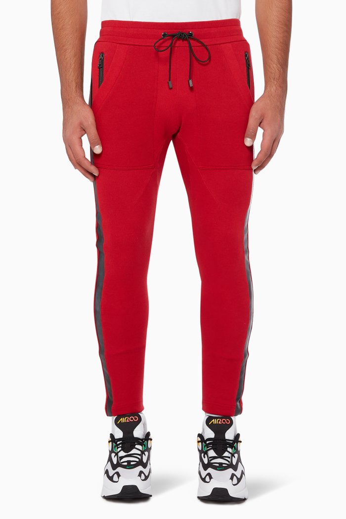 

Bloodie Leather Trimmed Track Pants, Red