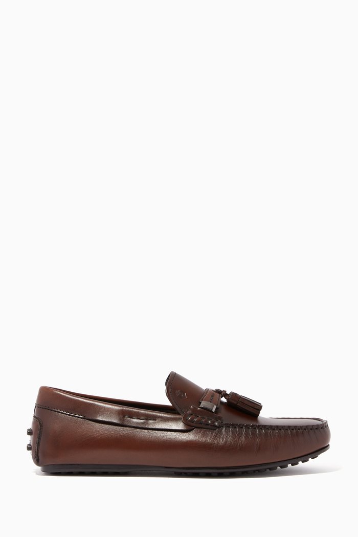 

Strike Leather Tassel Moccasins, Brown